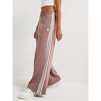 Adidas Originals Womens 3-Stripes French Terry Wide Leg Joggers - Brown