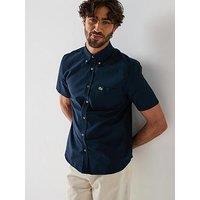 Lacoste Regular Fit Short Sleeved Oxford Shirt - Black
