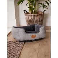 Banbury & Co Herringbone Luxury Pet Bed - Grey - Medium