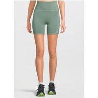 New Balance Women'S Linear Heritage Script High Rise Shorts - Khaki