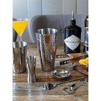 Barcraft Stainless Steel Boston Cocktail Set, Hammered Finish, 8 Pieces