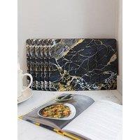 Creative Tops Marble Effect Set Of 6 Standard Placemats, Navy Marble Effect, 30X23Cm