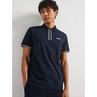 Barbour International Ollie Twin Tipped Placket Zipped Polo Shirt- Navy