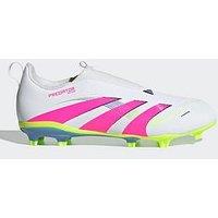 Adidas Junior Predator League Laceless Firm Ground Football Boot - White