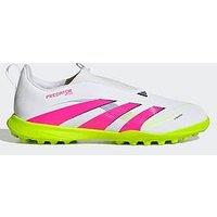 Adidas Junior Predator League Laceless Astro Turf Football Boot - White