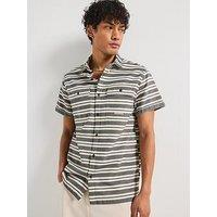 Barbour International Joshua Jacquard Striped Shirt- Navy