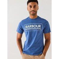 Barbour International Essential Large Logo Short Sleeve T-Shirt- Blue