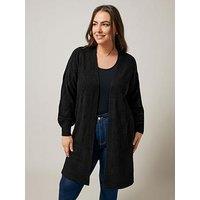 Evans Pointelle Cardigan - Black