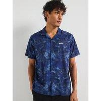 Barbour International Camo Ikat Summer Shirt- Navy