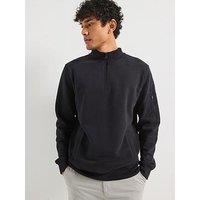 Barbour International Ewan Half Zip Funnel Neck Sweat Top - Black