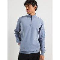 Barbour International Ewan Half Zip Funnel Neck Sweat Top - Blue