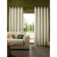 Orla Kiely Natural Linear Stem Line Eyelet Curtains-117Cm X 183Cm (46"X72")