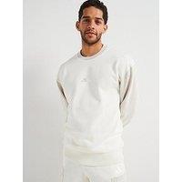 Adidas Sportswear Mens All Szn French Terry Colourblock Crew Sweatshirt - Off White