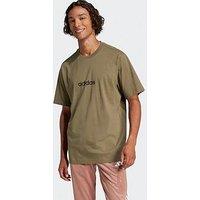 Adidas Sportswear Mens Essentials Linear Single Jersey T-Shirt - Green