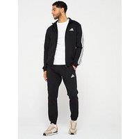 Adidas Sportswear Men'S Sportswear Basic 3-Stripe Fleece Tracksuit - Black