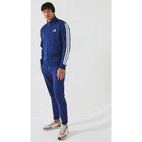 Adidas Sportswear Men'S Sportswear Basic 3 Stripes Fleece Tracksuit - Blue