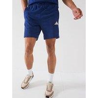 Adidas Sportswear Mens Essential 3-Stripe French Terry Shorts - Blue