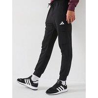 Adidas Sportswear Mens Essentials Feelcozy Fleece Cargo Joggers - Black