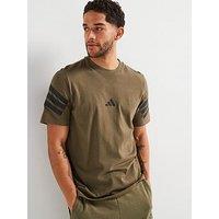 Adidas Sportswear Mens Future Icons 3-Stripe T-Shirt - Green