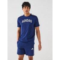 Adidas Sportswear Men'S Codes Collegiate Linear Graphic Tee - Dark Blue
