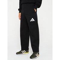 Adidas Sportswear Mens Essentials Wide-Leg 3 Bar Logo Joggers - Black