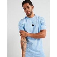 Adidas Sportswear Men'S Essentials Small Logo Single Jersey T-Shirt - Glow Blue/Black