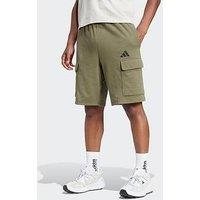 Adidas Sportswear Men'S Essentials Feelcozy French Terry Cargo Short - Green