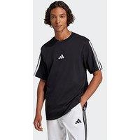 Adidas Sportswear Mens Essentials 3-Stripe Single Jersey T-Shirt - Black