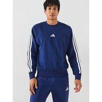 Adidas Sportswear Men'S Essential 3-Stripe Fleece Sweatshirt - Blue
