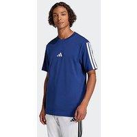 Adidas Sportswear Mens Essentials 3-Stripe Single Jersey T-Shirt - Blue