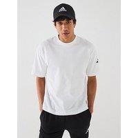 Adidas Sportswear Mens Essentials Fit 3 Bar Logo T-Shirt - White