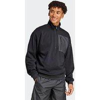 Adidas Sportswear Men'S City Escape Half-Zip Fleece Top - Black