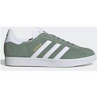 Adidas Originals Unisex Gazelle Trainers - Silver Green/White/Gold Metallic
