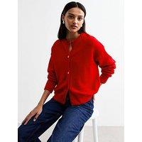 New Look Crew Neck Cardigan - Red