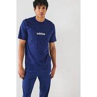 Adidas Sportswear Mens Essentials Linear Single Jersey T-Shirt - Blue