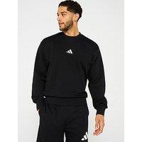 Adidas Sportswear Mens Essentials Feelcozy Fleece Sweatshirt - Black