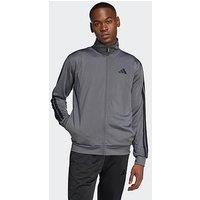 Adidas Sportswear Mens 3-Stripe Tricot Regular Track Jacket - Dark Grey