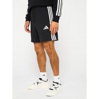 Adidas Sportswear Mens Essential 3-Stripe French Terry Shorts - Black