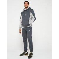 Adidas Sportswear Mens Sportswear Fleece Colorblock Hooded Tracksuit - Grey