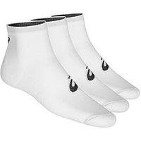 Asics Unisex Running 3 Pack Quarter Socks - White