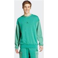 Adidas Sportswear Mens All Szn French Terry Colorblock Crew Sweatshirt - Semi Court Green