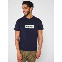 Napapijri Men'S S-Box Logo T-Shirt - Navy