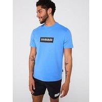 Napapijri Men'S S-Box Logo T-Shirt - Blue