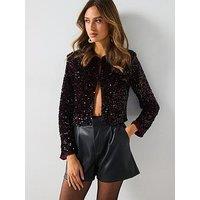 Mango Sequin Jacket - Red