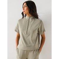 V By Very Half Zip Premium Sweat Top - Green