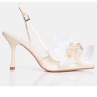 Public Desire Binita Flower Detail Heel - Ivory
