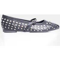 Public Desire Arkel Stud Flat Shoe - Black