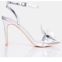 Public Desire Mica Flower Detail Heel - Silver