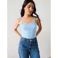 V By Very Knitted Check Cami Co-Ord - Blue
