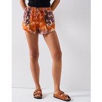 V By Very Tie Dye Studded Shorts - Orange